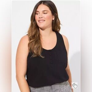 Torrid Challis Henley Pocket Sleeveless Tank